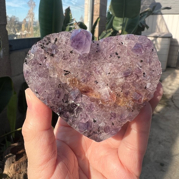 Ametrine Crystal Heart Amethyst Citrine & Black Hematite - Picture 11 of 11